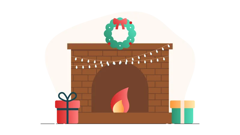 Chimenea de navidad  Ilustración