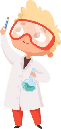 Chimie enfants science enfants école personnage  Illustration