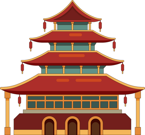 China building  イラスト