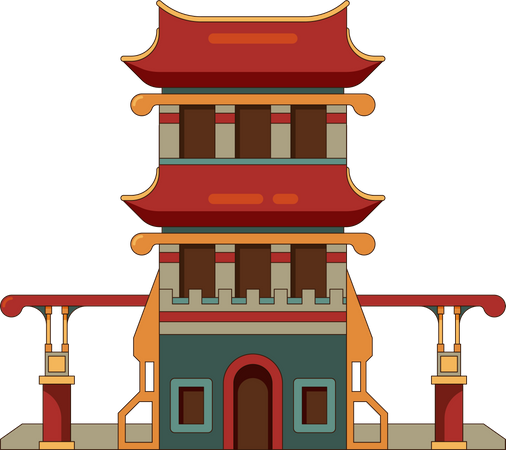 China building  イラスト