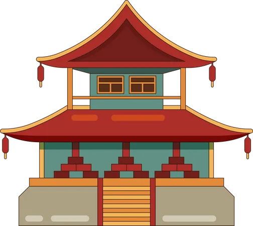 China traditional building  Illustration