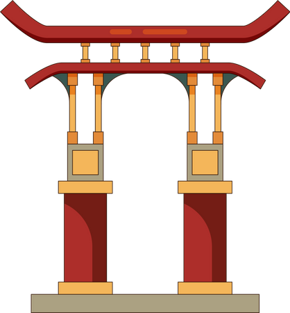 China traditional building  イラスト