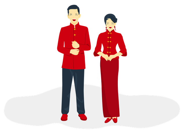 China traditional clothes  Illustration