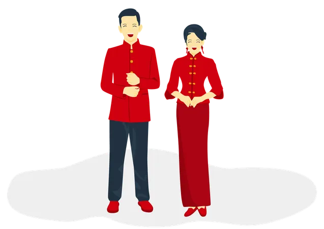China Traditional Clothes Illustration Illustration