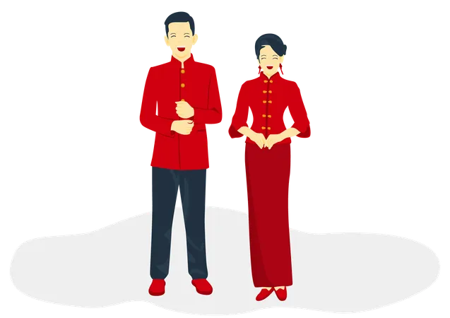 China traditional clothes  Illustration