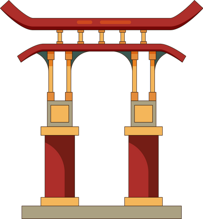 Bâtiment traditionnel de Chine  Illustration