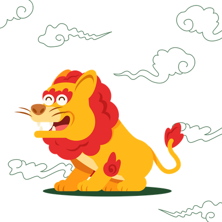Chinese beast mythology lion  Illustration