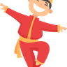 illustration chinese boy dancing