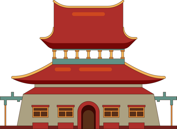 Chinese building  イラスト