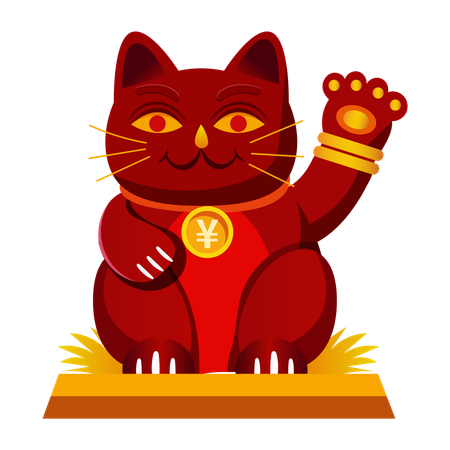 Chinese Cat  Illustration