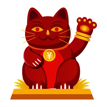 Chinese Cat  Illustration