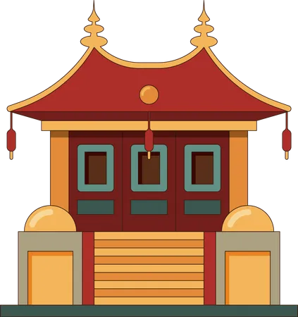 Chinese Cultural building Illustration