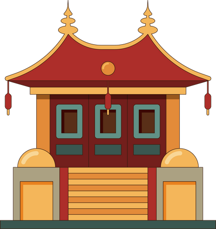 Chinese Cultural building  イラスト