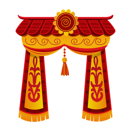 Chinese Door  Illustration