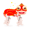illustration for chinese dragon dance