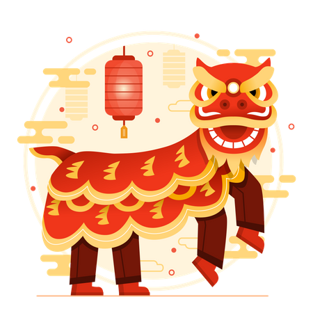 Chinese Dragon Dance  Illustration