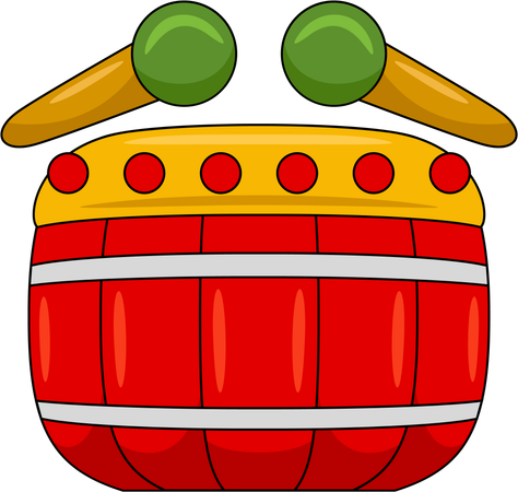 Chinese drum  Illustration