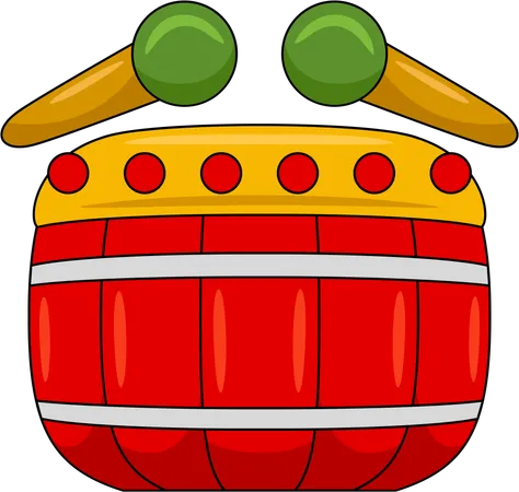 Chinese drum  Illustration