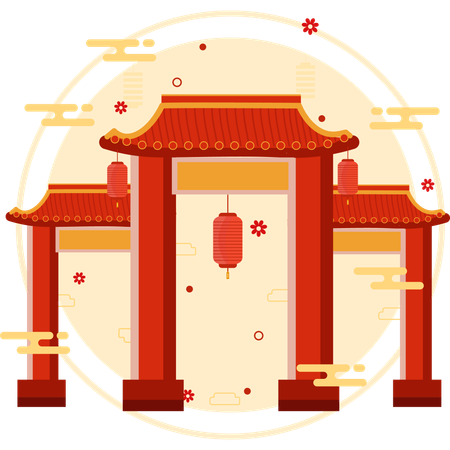 Chinese Gate  Illustration