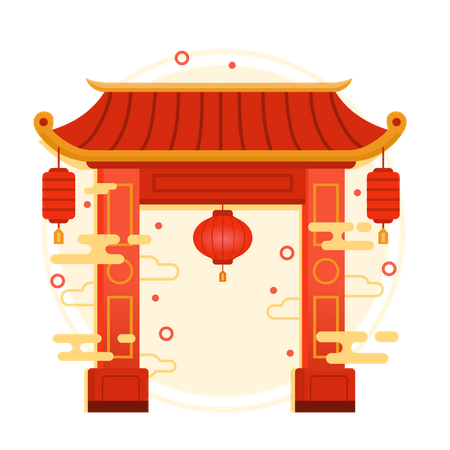 Chinese Gate  Illustration