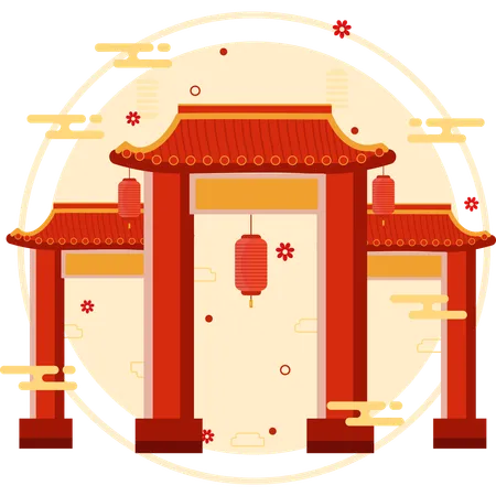 Chinese Gate  Illustration