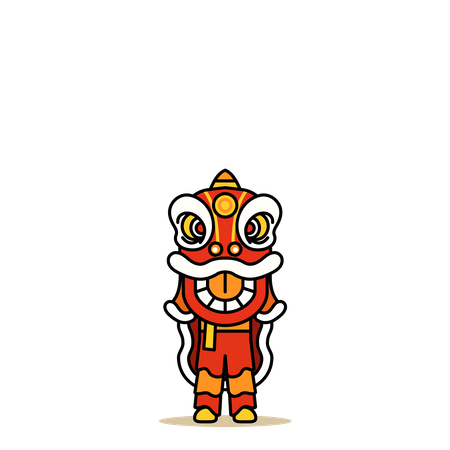 Chinese lion dance  Illustration