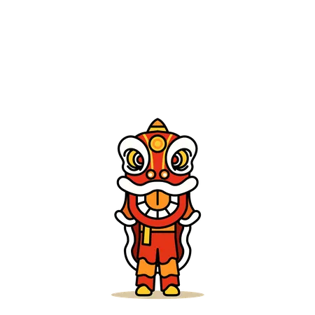 Chinese lion dance  Illustration