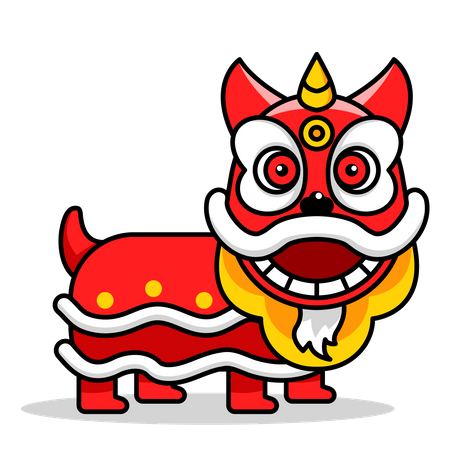 Chinese lion dance  Illustration