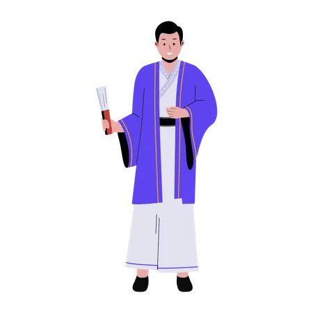 Chinese Man  Illustration