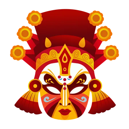 Chinese Mask  Illustration