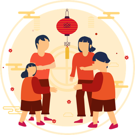 Chinese New Year Greetings  Illustration