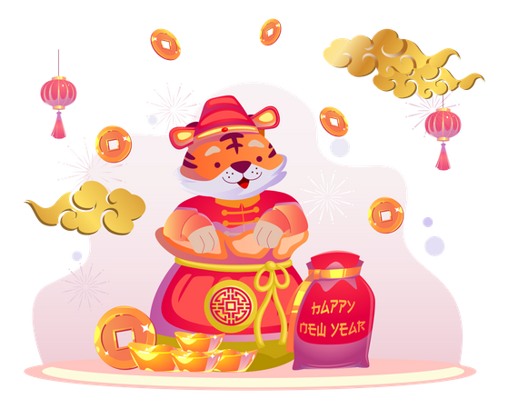 Chinese New Year Lucky Money  Illustration