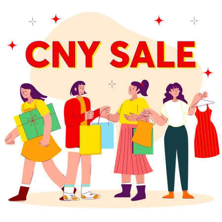 Chinese New Year Sale  Illustration