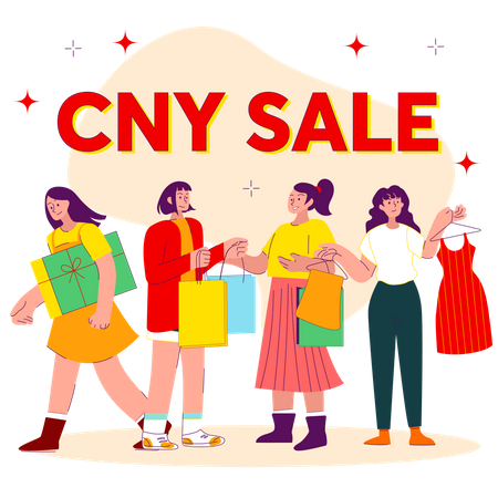 Chinese New Year Sale  Illustration