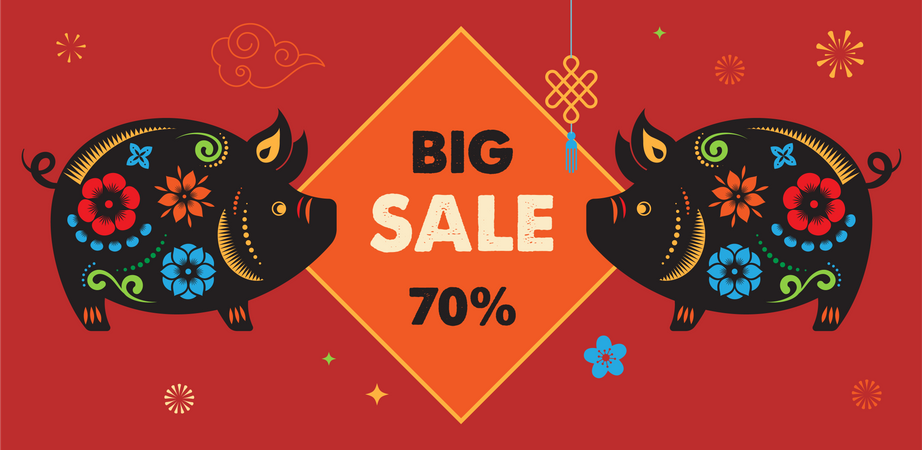 Chinese new year sale  Illustration