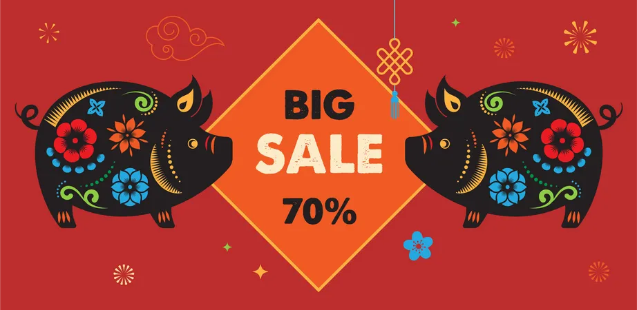 Chinese new year sale  Illustration