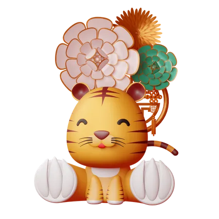 Chinese new year With tiger  Illustration