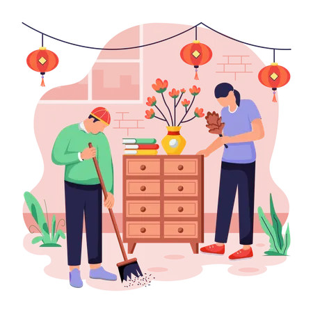 Check Out Flat Illustration Of Cleaning Home Illustration