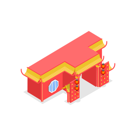 Chinese temple  イラスト