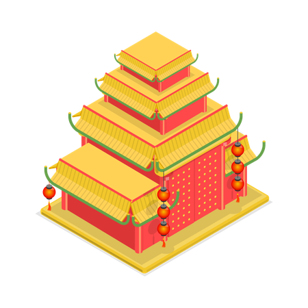 Chinese temple  Illustration