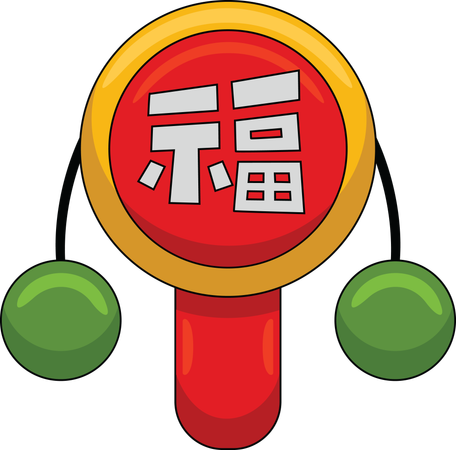 Chinese traditional child lucky rattle drum  Illustration