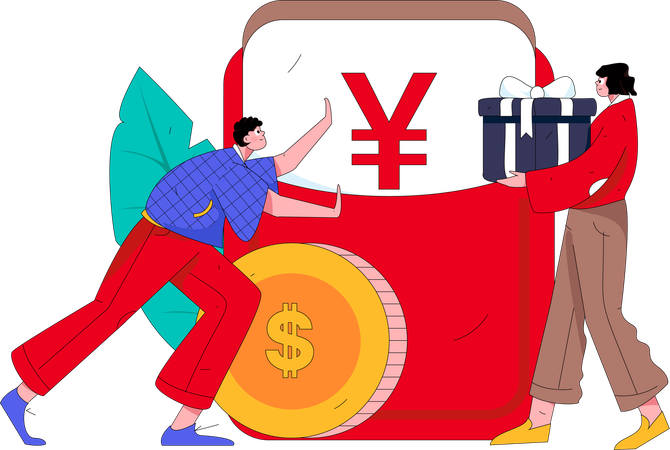 Chinese wallet  Illustration