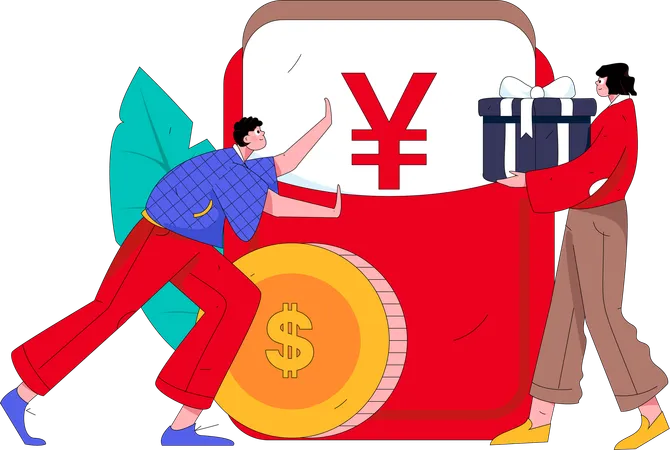 Chinese wallet  Illustration