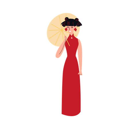 Chinese woman  Illustration