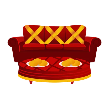 Chinesisches Sofa  Illustration