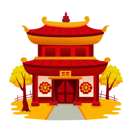 Chinesischer Tempel  Illustration