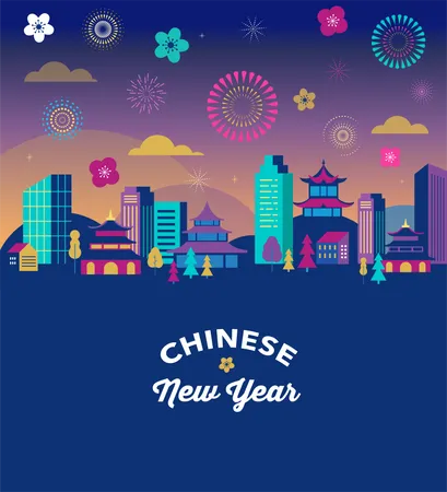 Chinesisches Neujahr  Illustration