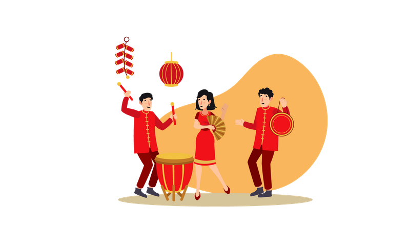 Chinesisches Neujahr  Illustration