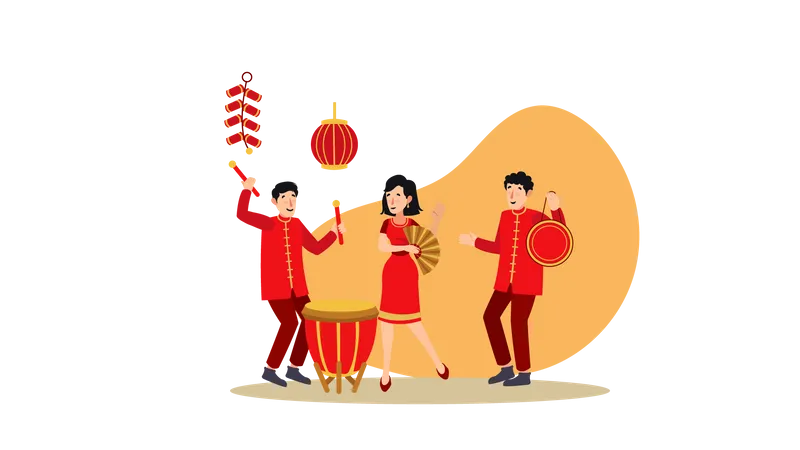 Chinesisches Neujahr  Illustration