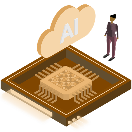 Chip acionado por ia  Ilustração